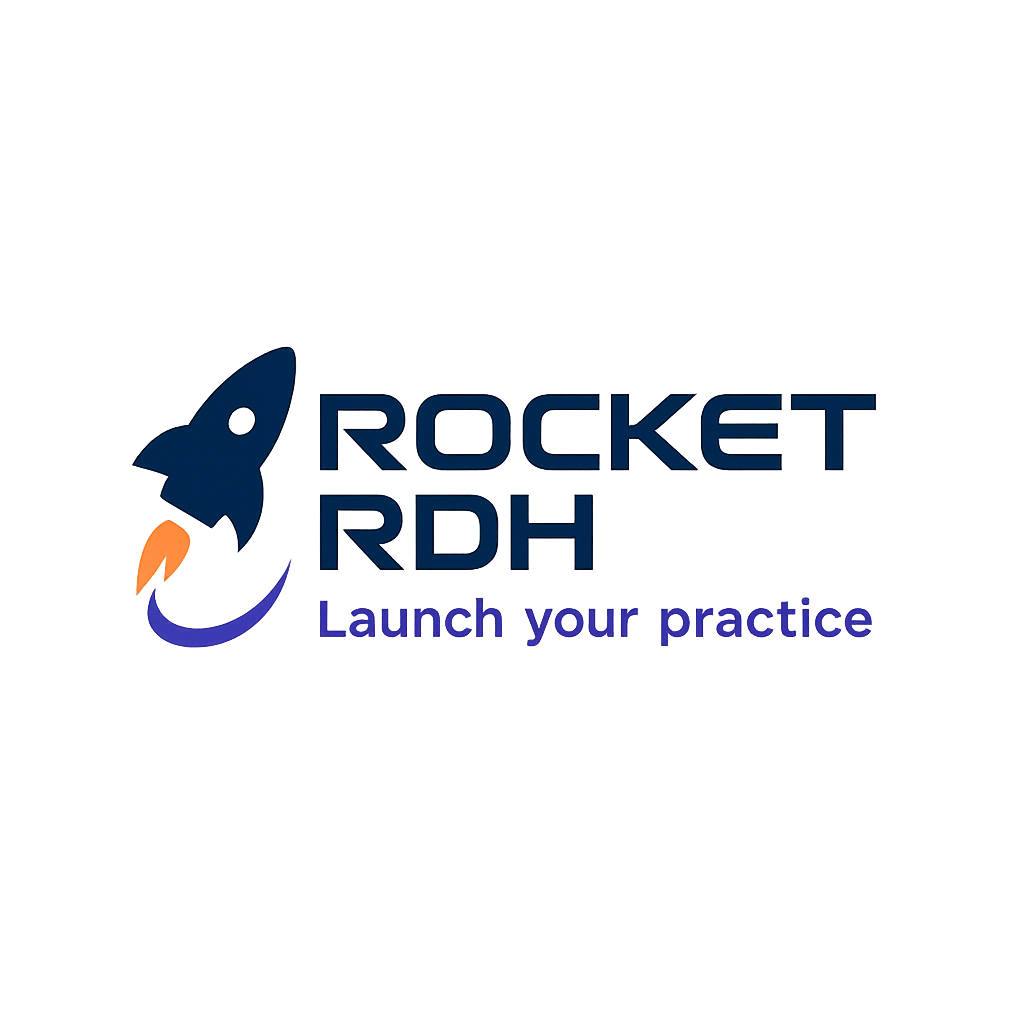 Rocket RDH brand header image representing business education and practice planning for registered dental hygienists